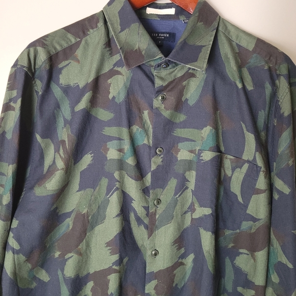 Ted Baker London button down Camouflage shirt - Picture 3 of 9